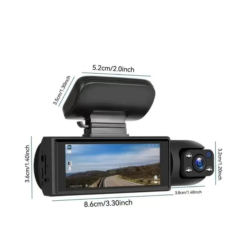 WHATOOK 1080P Ultra HD Dual Dash Cam, Front Car Camera, Mini Car Dashcam with Night Vision, Includes 32GB Memory Card for Recording, Dual Dashcam