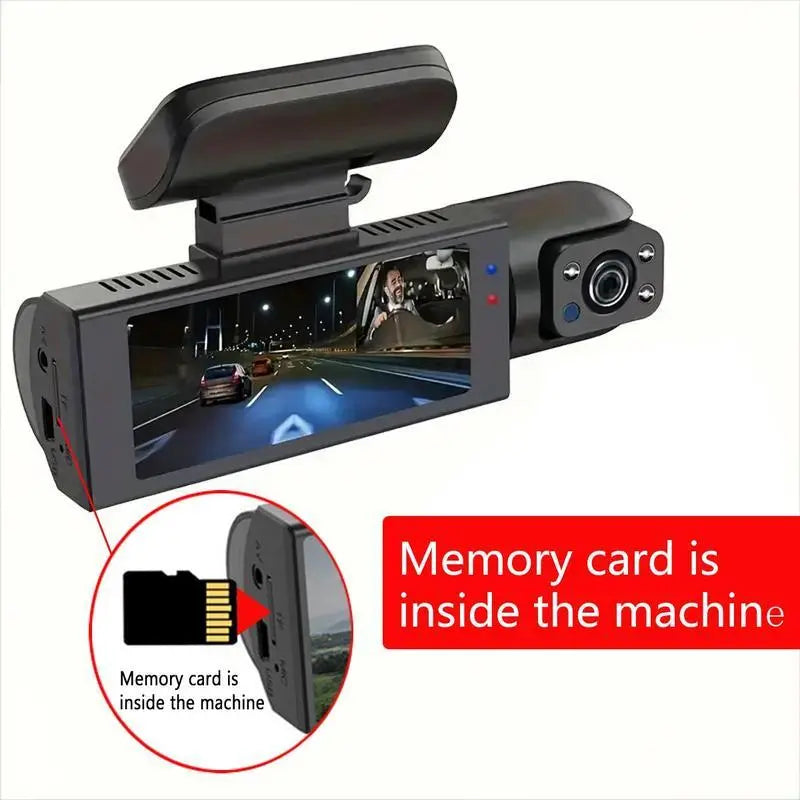 WHATOOK 1080P Ultra HD Dual Dash Cam, Front Car Camera, Mini Car Dashcam with Night Vision, Includes 32GB Memory Card for Recording, Dual Dashcam